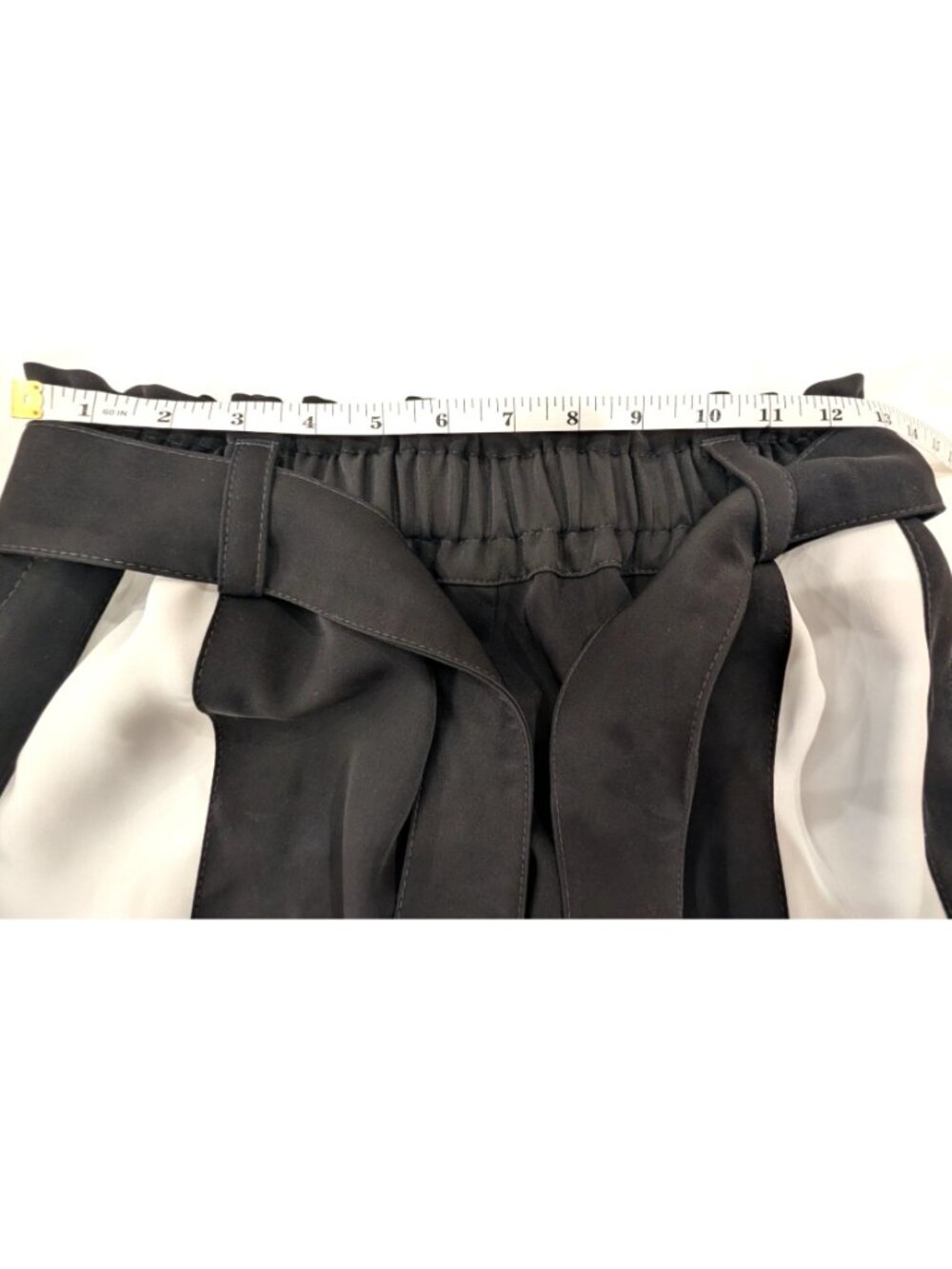 NEW Julia Allert Belted High Waist Wide Leg Pants, Black/White, Size Large - Picture 13 of 16